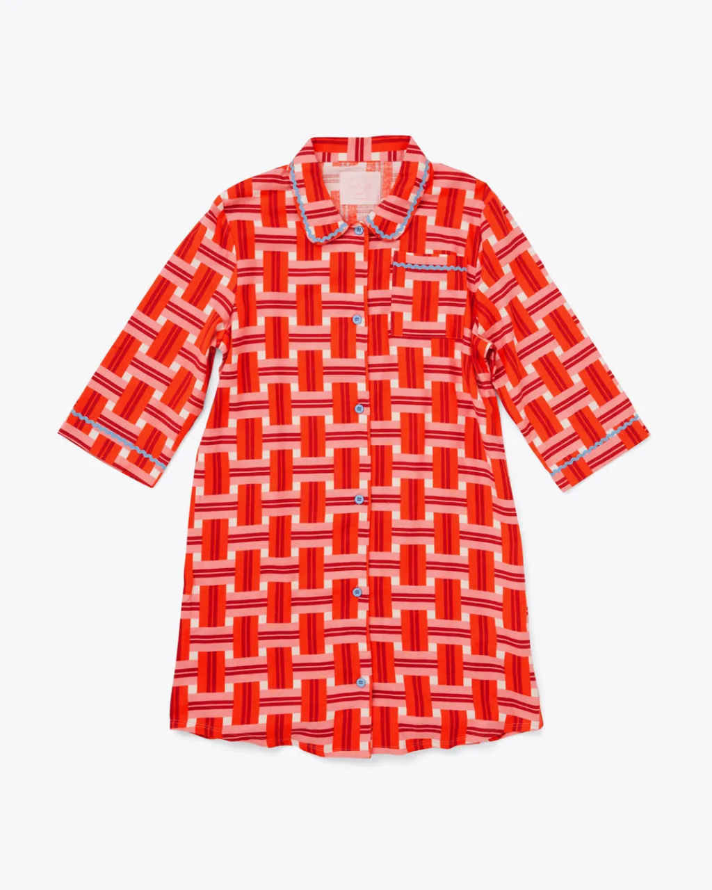 ban.do 3/4 Sleeve Leisure Dress - basket plaid