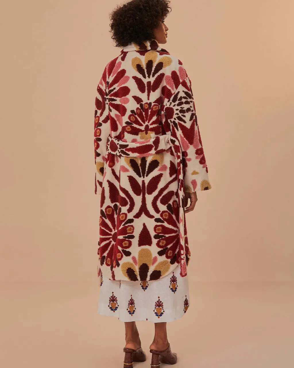 Farm Rio Ainika Flowers Fleece Coat New