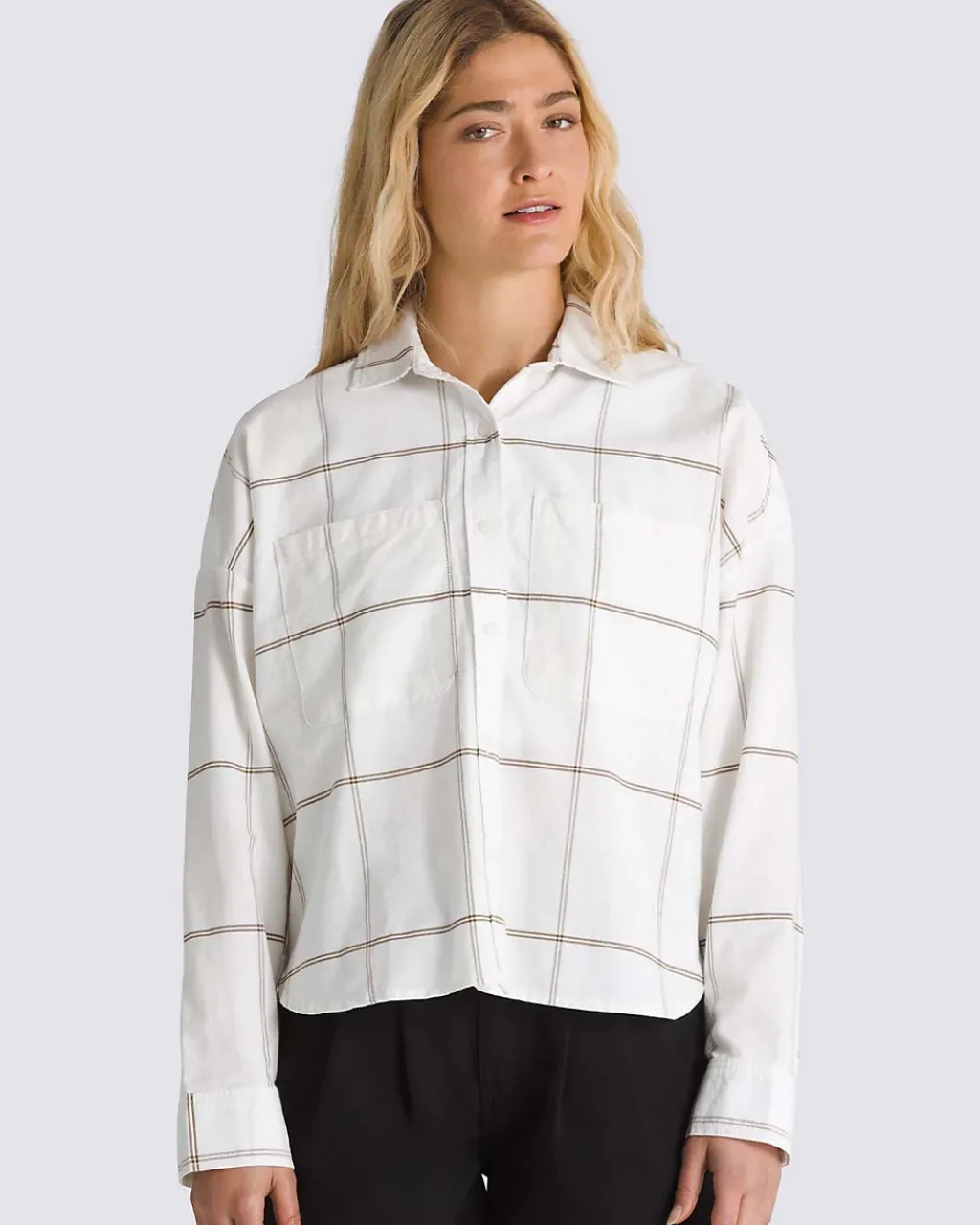 Vans Antica Boxy Long Sleeve Shirt - Marshmallow Sale