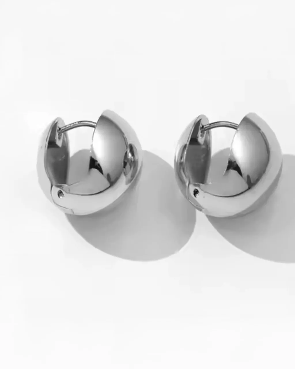 HoopLa Style Ball Stud Huggie Hoop Earrings - Silver Hot