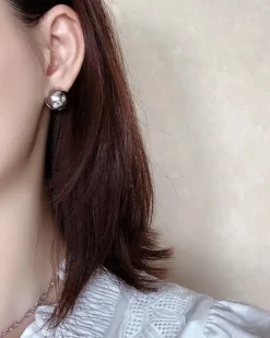 HoopLa Style Ball Stud Huggie Hoop Earrings - Silver Hot