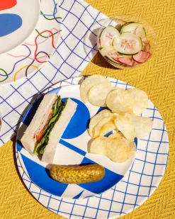 Poketo Bamboo Dinner Plate Set - Grid Best