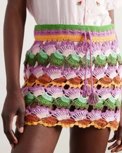 Farm Rio Bananas Crochet Stitch Skirt Clearance