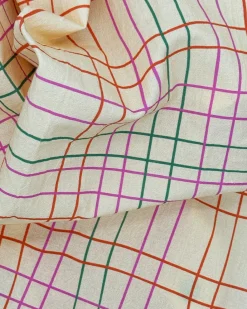 ban.do x Julie Peach ban.do Tea Towel Plaid Hot