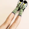 Hansel From Basel Beatrice Stripe Sheer Crew Socks - Green Best