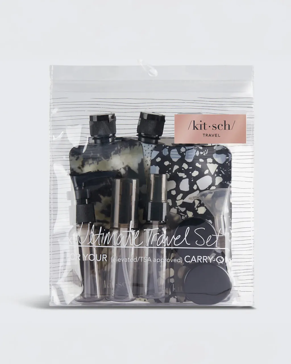 Kitsch Black + Ivory Travel Bottles - Set of 11 Discount