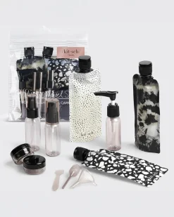 Kitsch Black + Ivory Travel Bottles - Set of 11 Discount