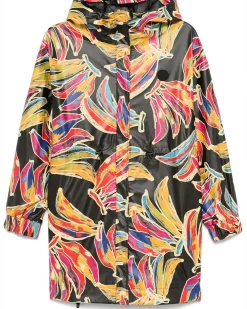 Farm Rio Black Artsy Bananas Short Raincoat Outlet
