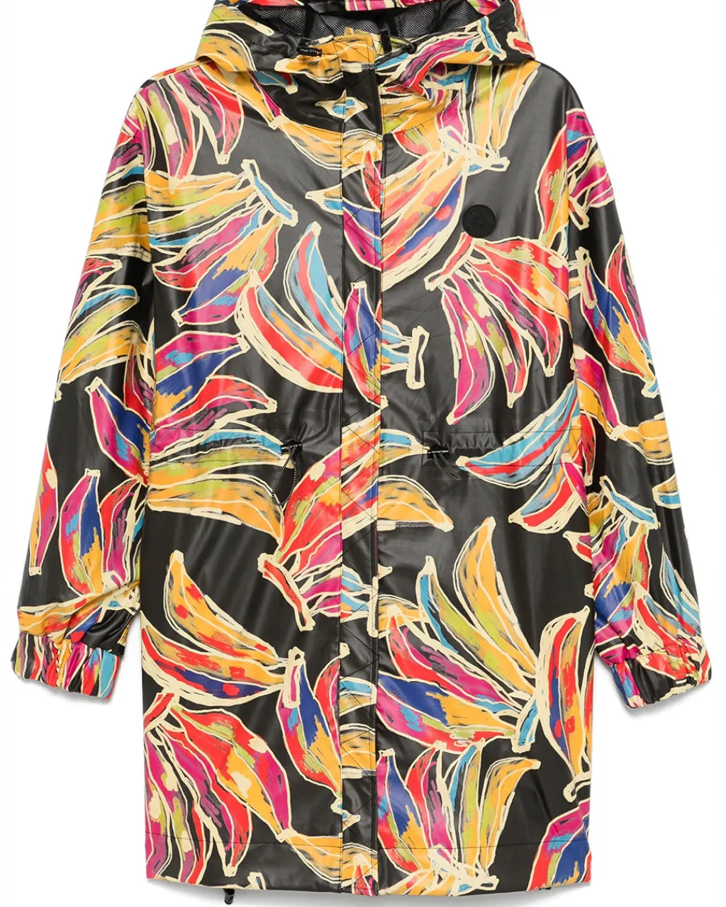 Farm Rio Black Artsy Bananas Short Raincoat Outlet