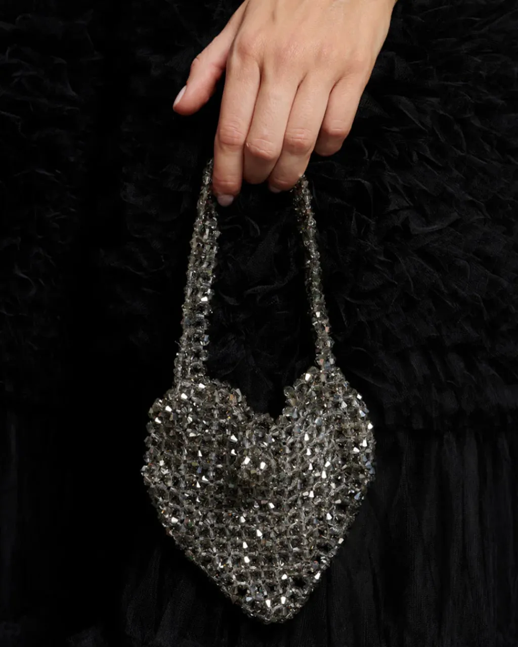 Sister Jane Black Swan Beaded Bag - Still Silver Hot