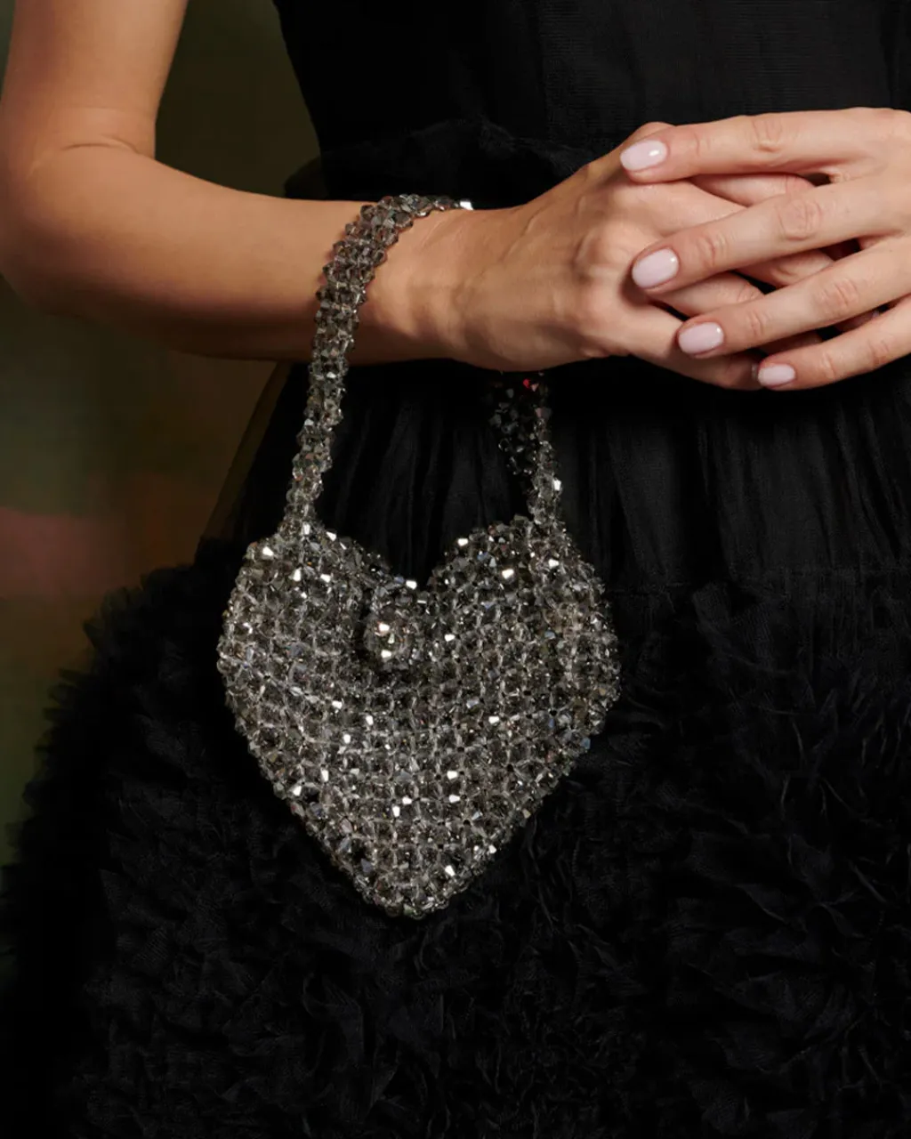 Sister Jane Black Swan Beaded Bag - Still Silver Hot