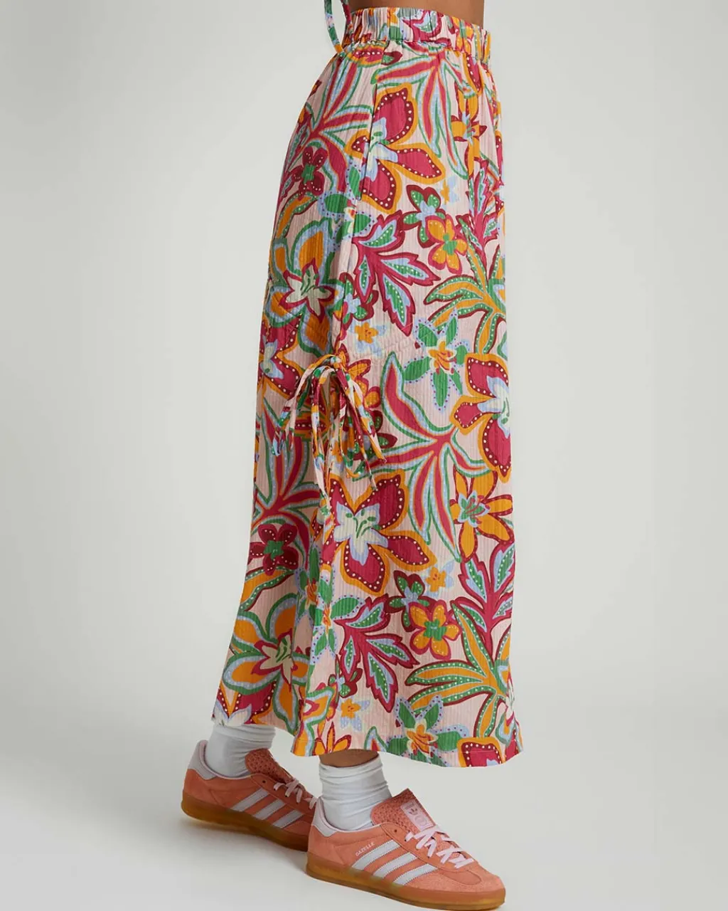 Native Youth Botanical Seersucker Cotton Midaxi Skirt New