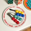 Transpac Bright Geometric Spreaders - Set Of 4 Hot