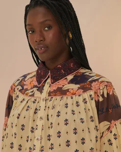 Farm Rio Burgundy Ainika Chill Blouse Outlet