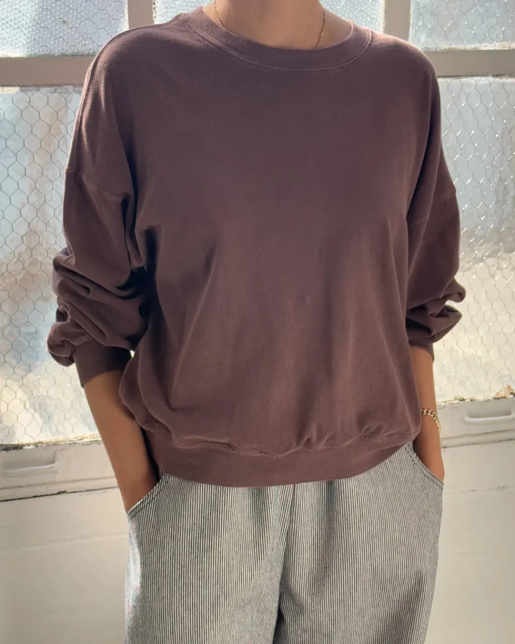 Le Bon Shoppe Cali Jersey Sweatshirt - Espresso Clearance