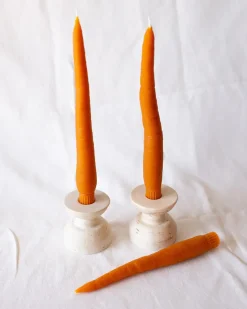 Happy Organics Carrot Beeswax Candle Tapers - Set of 2