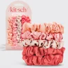 Kitsch Cherry Blossom Ruched Satin Scrunchies - Set of 5 Discount