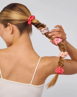 Kitsch Cherry Blossom Ruched Satin Scrunchies - Set of 5 Discount