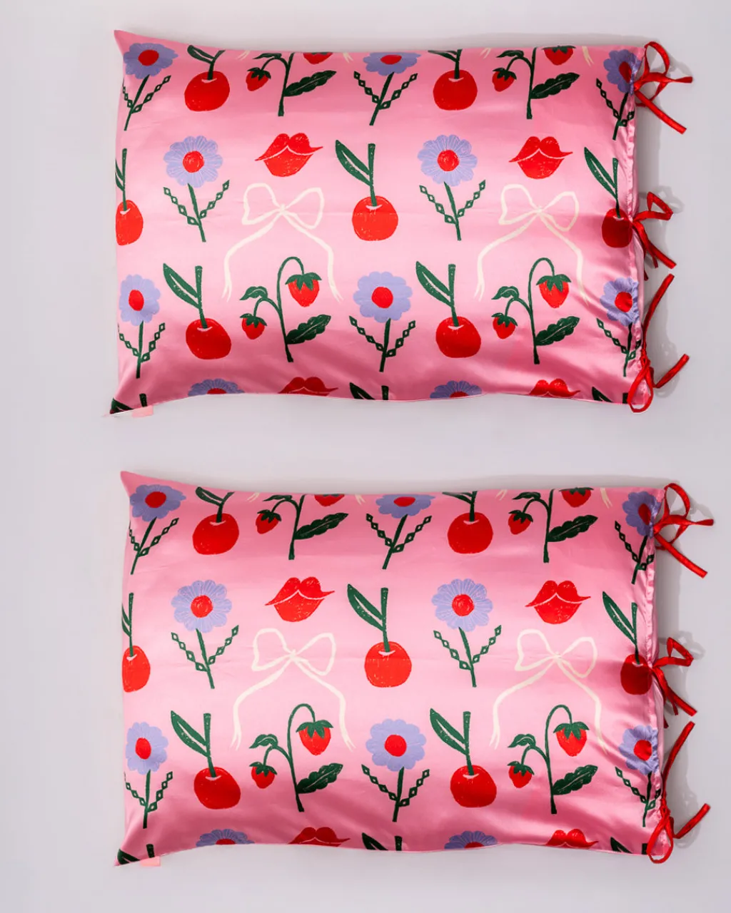 ban.do Cherry Lips Pillowcase Set New