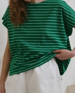 Le Bon Shoppe Chérie Tee - Green + White Clearance