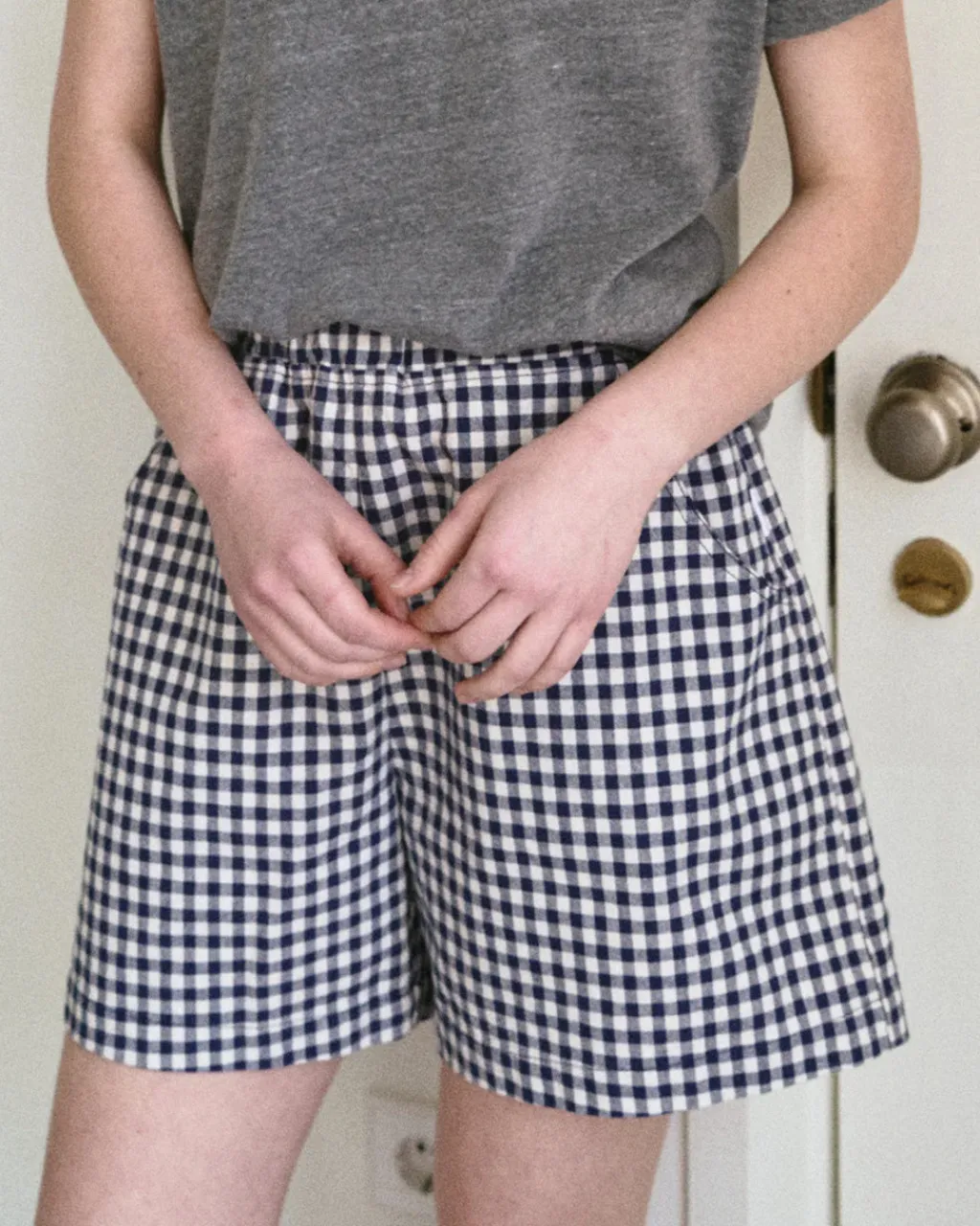 Le Bon Shoppe City Shorts - Navy Gingham Clearance