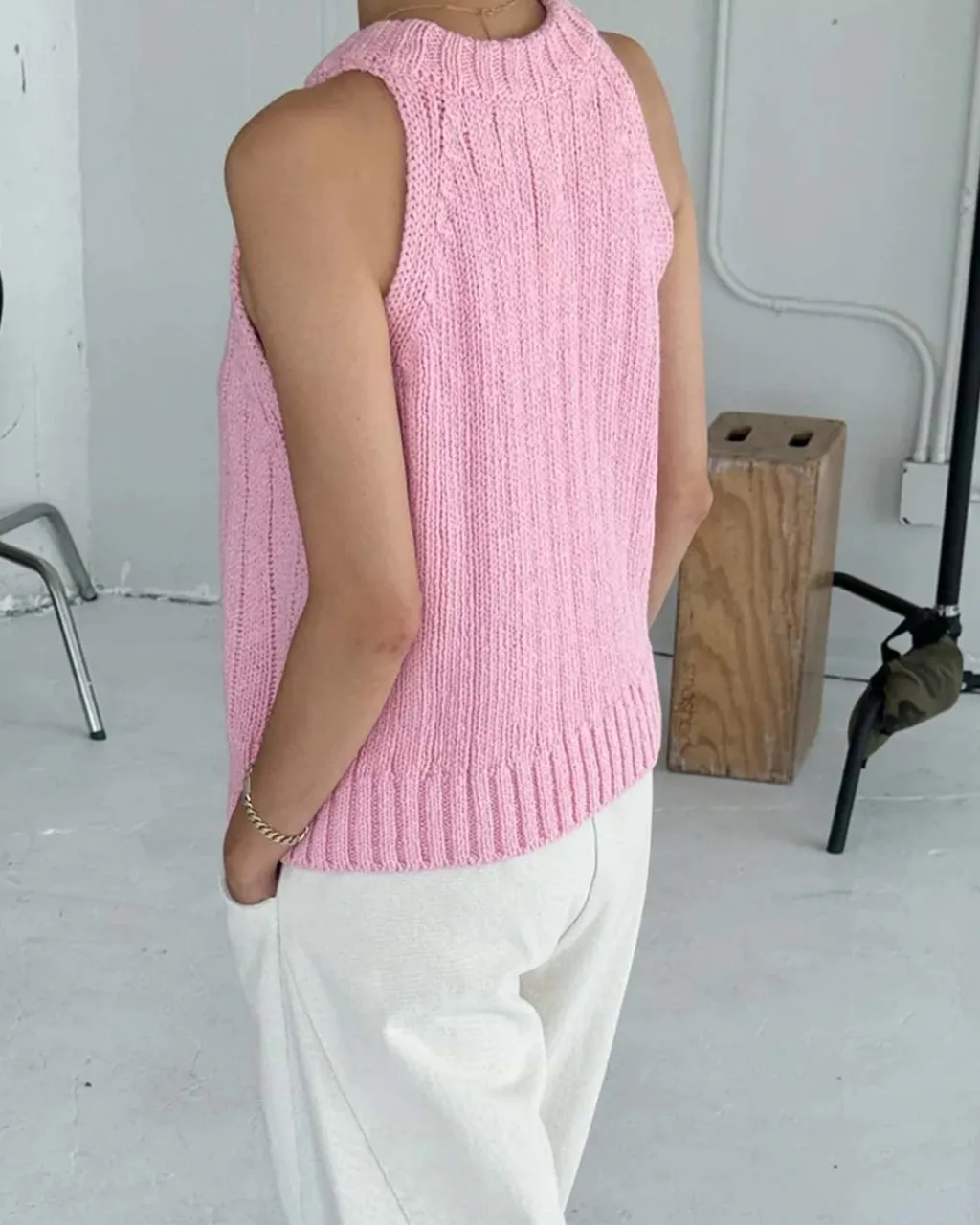 Le Bon Shoppe Claire Cotton Sweater Tank - Pink