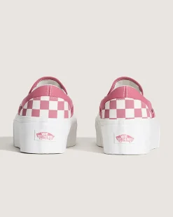 Vans Classic Slip-On Checkerboard Stackform Sneaker - Mauvewood Clearance