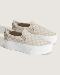 Vans Classic Slip-On Checkerboard Stackform Sneaker - Mushroom Discount