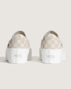 Vans Classic Slip-On Checkerboard Stackform Sneaker - Mushroom Discount