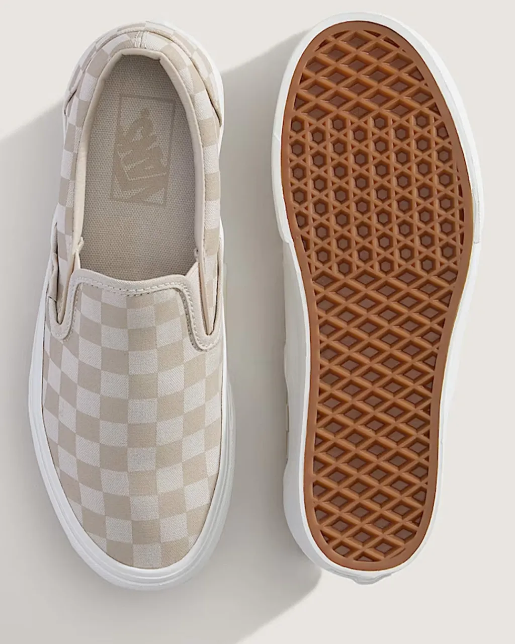 Vans Classic Slip-On Checkerboard Stackform Sneaker - Mushroom Discount