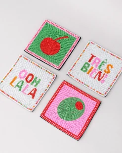 ban.do Beaded Coaster Set Cocktail Clearance