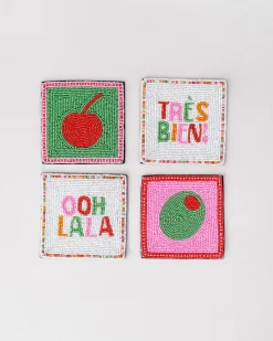 ban.do Beaded Coaster Set Cocktail Clearance
