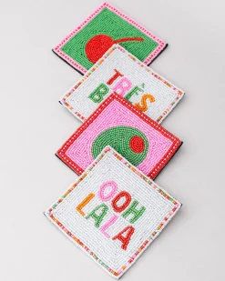 ban.do Beaded Coaster Set Cocktail Clearance