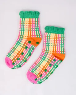 ban.do Cozy Grip Socks - Colorful Grid Hot