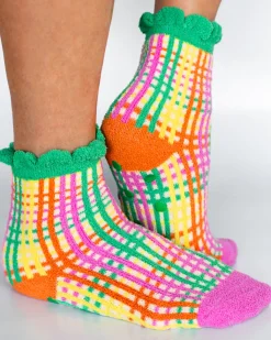 ban.do Cozy Grip Socks - Colorful Grid Hot