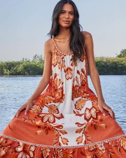 Farm Rio Cream Aura Maxi Dress Outlet