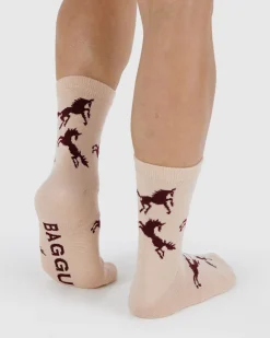 Baggu Crew Socks - Horses Hot