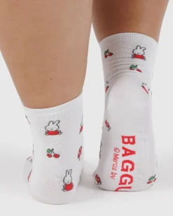 Baggu Crew Socks - Miffy White New
