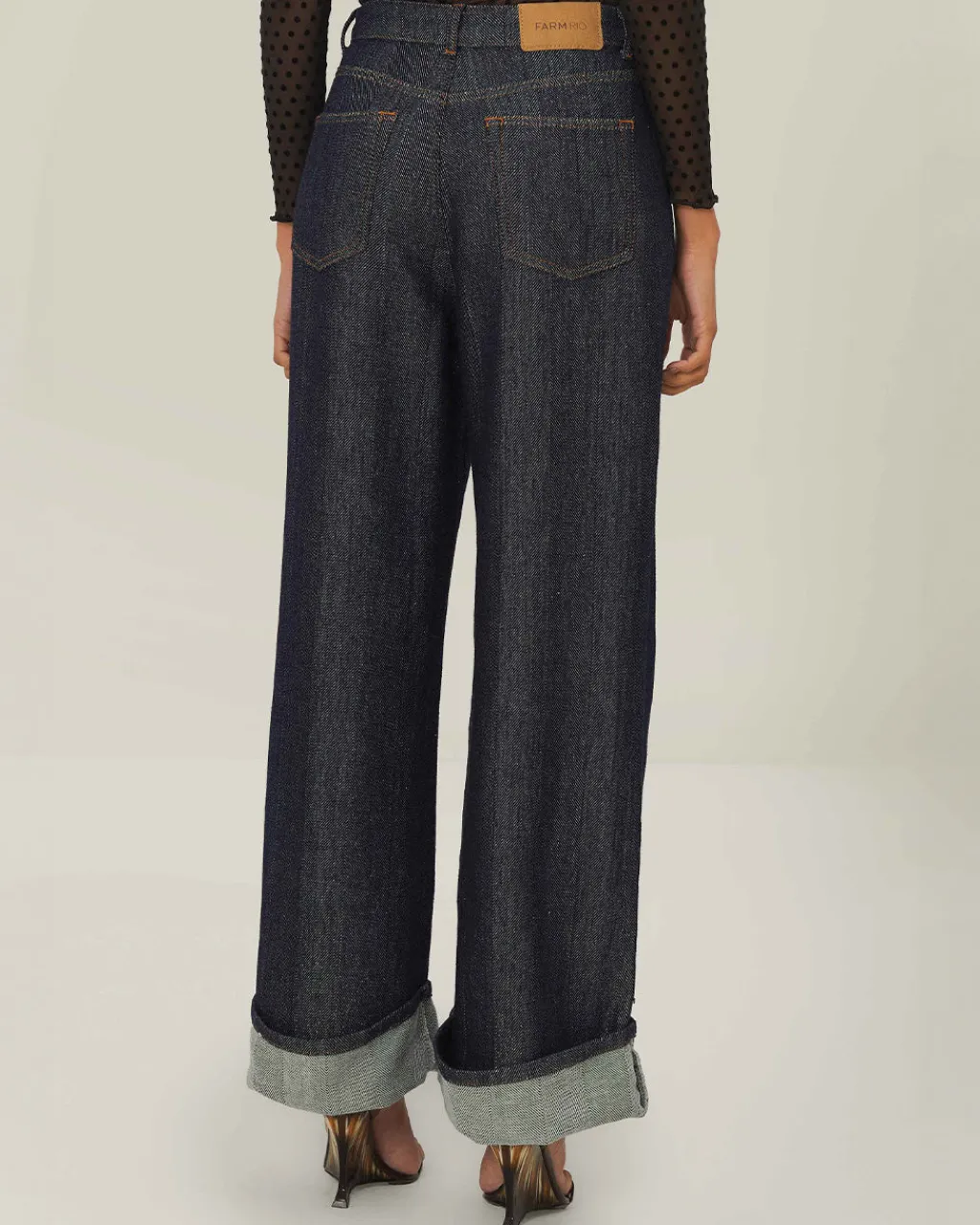 Farm Rio Denim Shine Wide Leg Pants Online