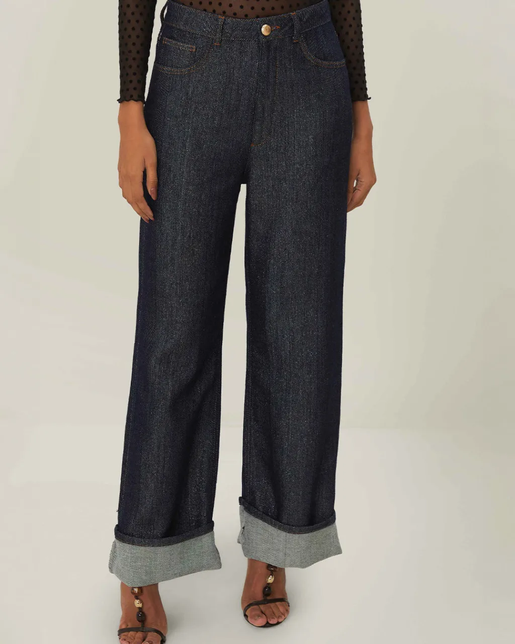 Farm Rio Denim Shine Wide Leg Pants Online