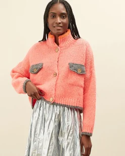 Dr. Bloom Ding Ding Cardigan - Coral Hot