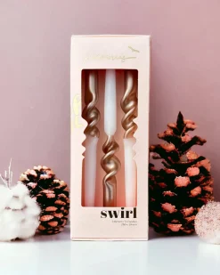 Pink Stories Dip Dye Swirl Candles - Ballet Slippers Hot