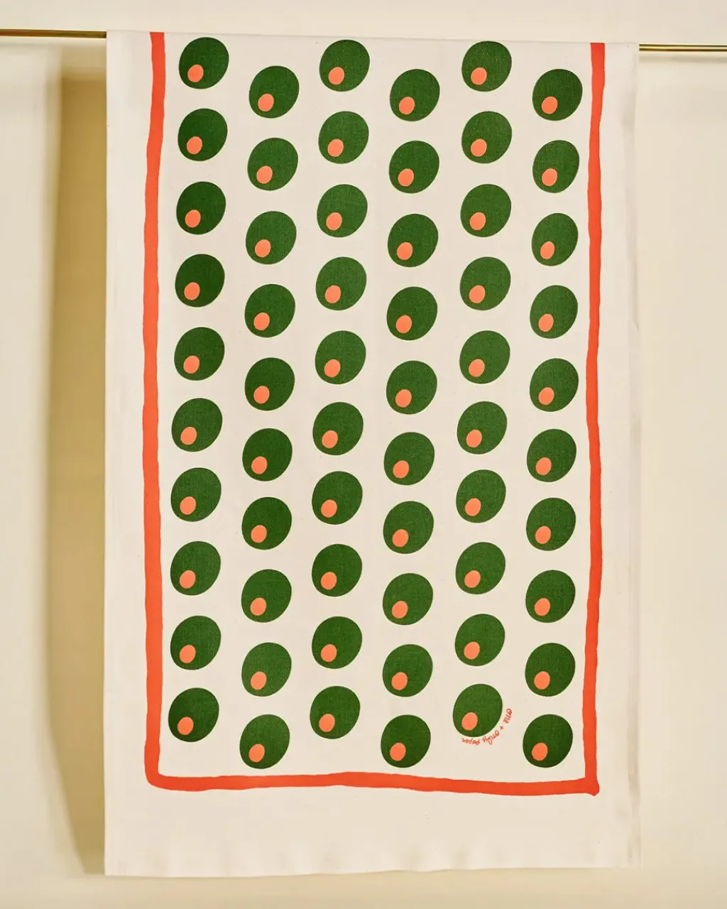 One & Only Paper Cotton Tea Towel Dirty Martini Olive Hot