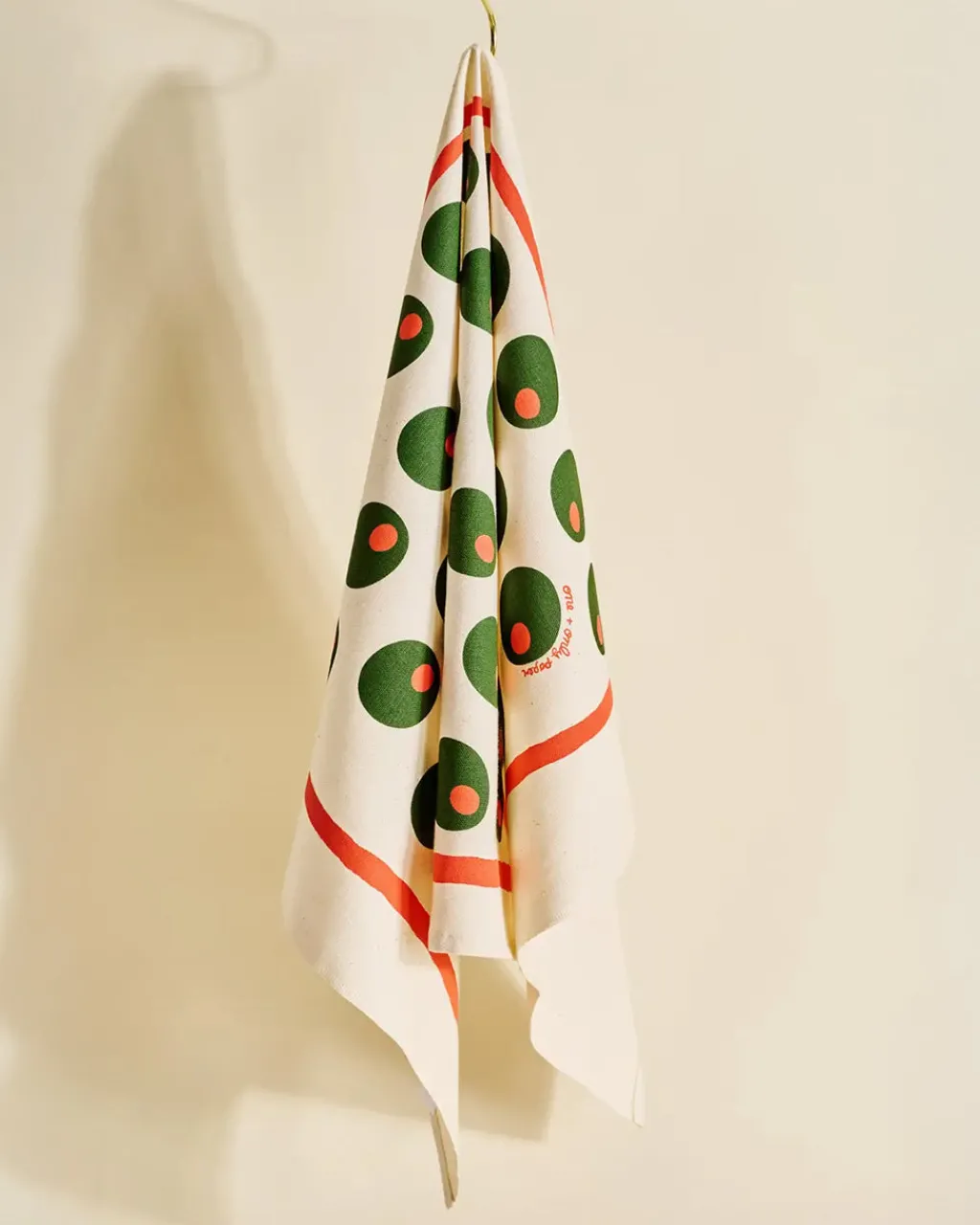 One & Only Paper Cotton Tea Towel Dirty Martini Olive Hot