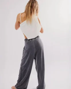 Free People Don't Wait Up Lounge Pants - Black Outlet
