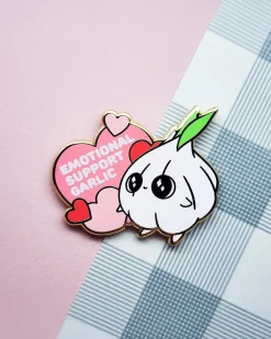 Toku Arts Emotional Support Garlic Enamel Pin Outlet