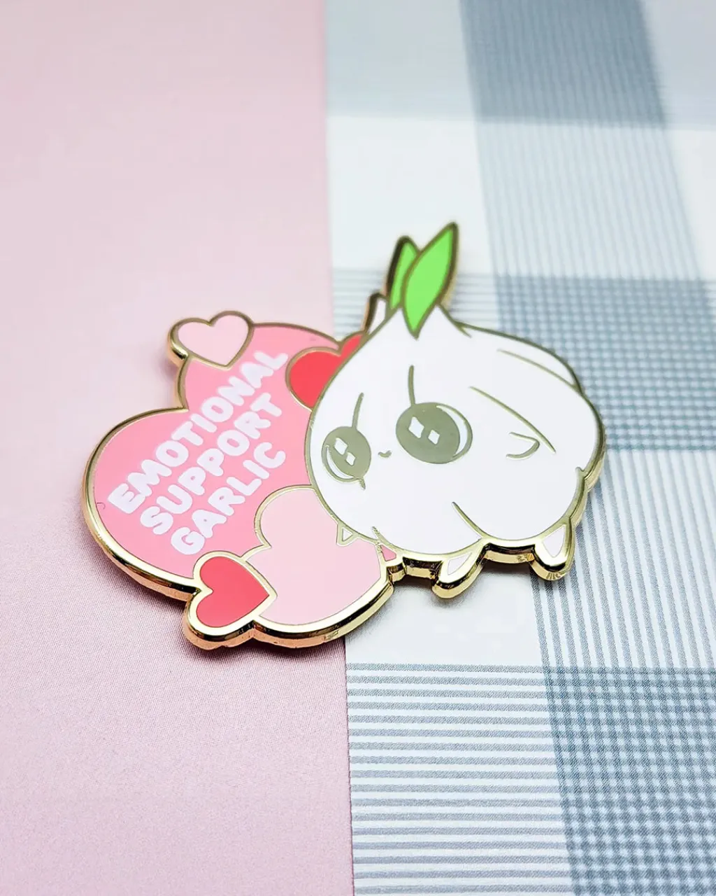 Toku Arts Emotional Support Garlic Enamel Pin Outlet