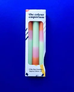 The Colour Emporium Dip Dye Dinner Candles - Set Of 3 Fisherman's Friend Sale
