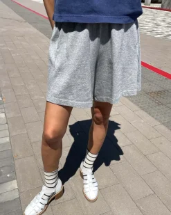 Le Bon Shoppe Flared Basketball Shorts - Heather Grey Discount