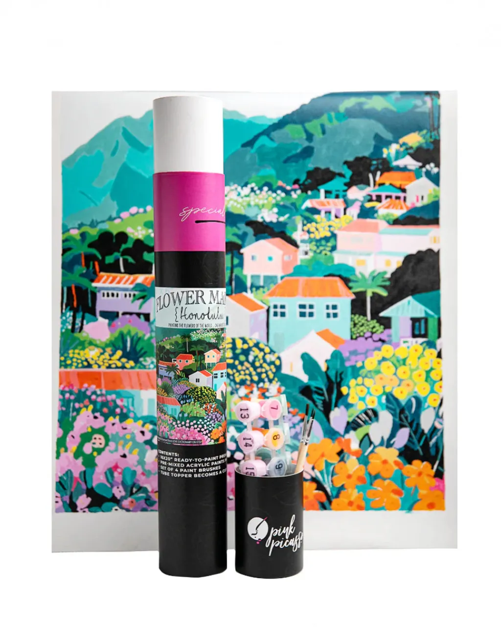 Pink Picasso Kits Flower Market Paint By Numbers - Honolulu Online